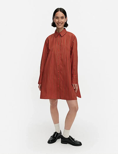 Marimekko KUVITELMA PICCOLO - Mekot - DARK ORANGE, BEIGE / red
