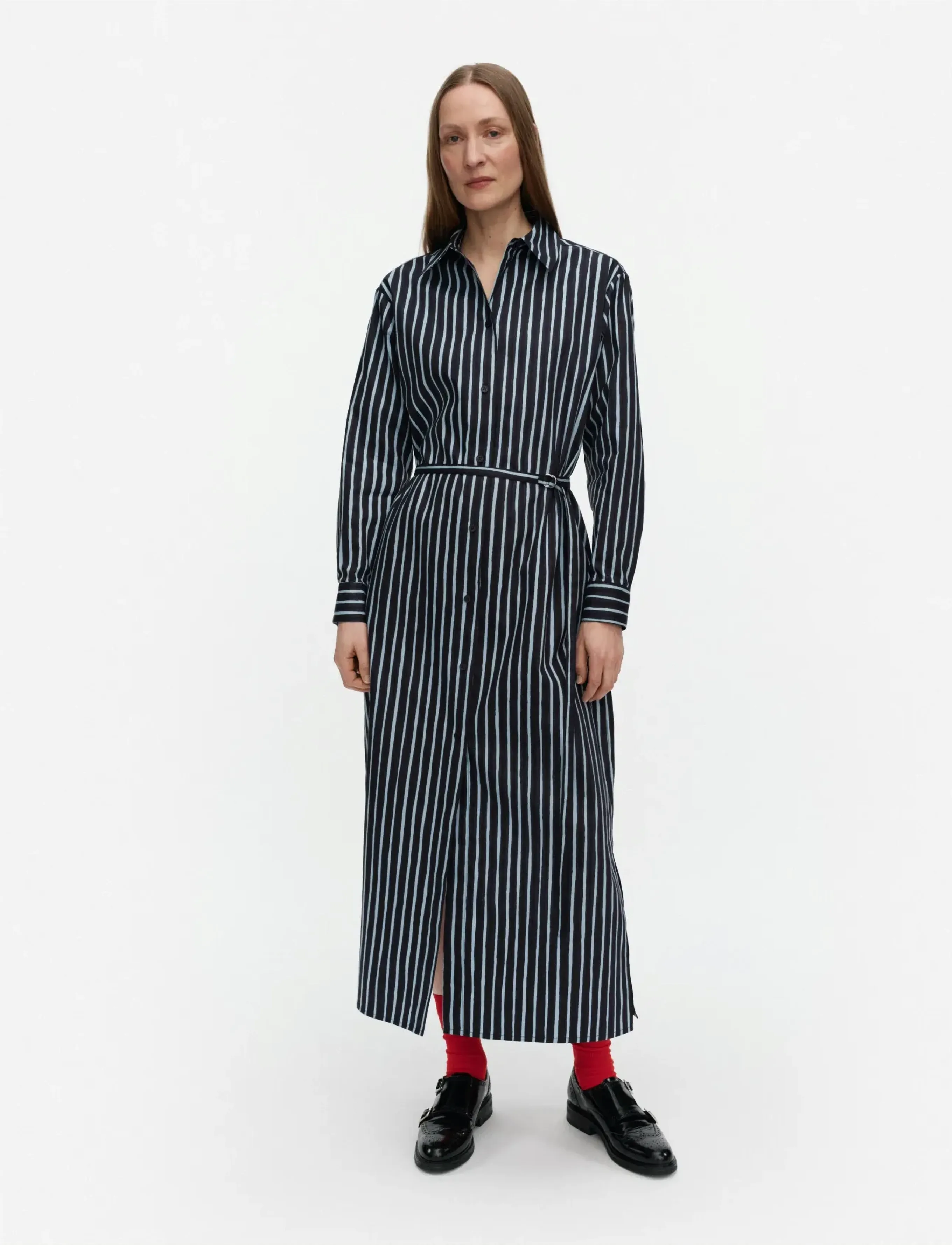 Marimekko Tekniikka Piccolo, Kvinder, Skjortekjole, Blå, Str: 34