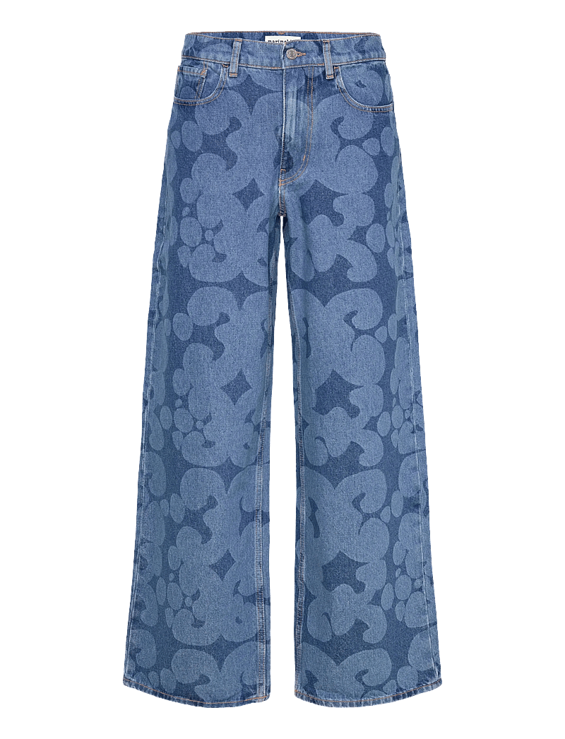 Marimekko - MARIDENIM LOOSE KEIDAS - hosen mit weitem bein - used indigo - 1