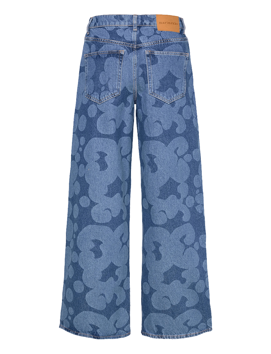Marimekko - MARIDENIM LOOSE KEIDAS - džinsa bikses ar platām starām - used indigo - 2