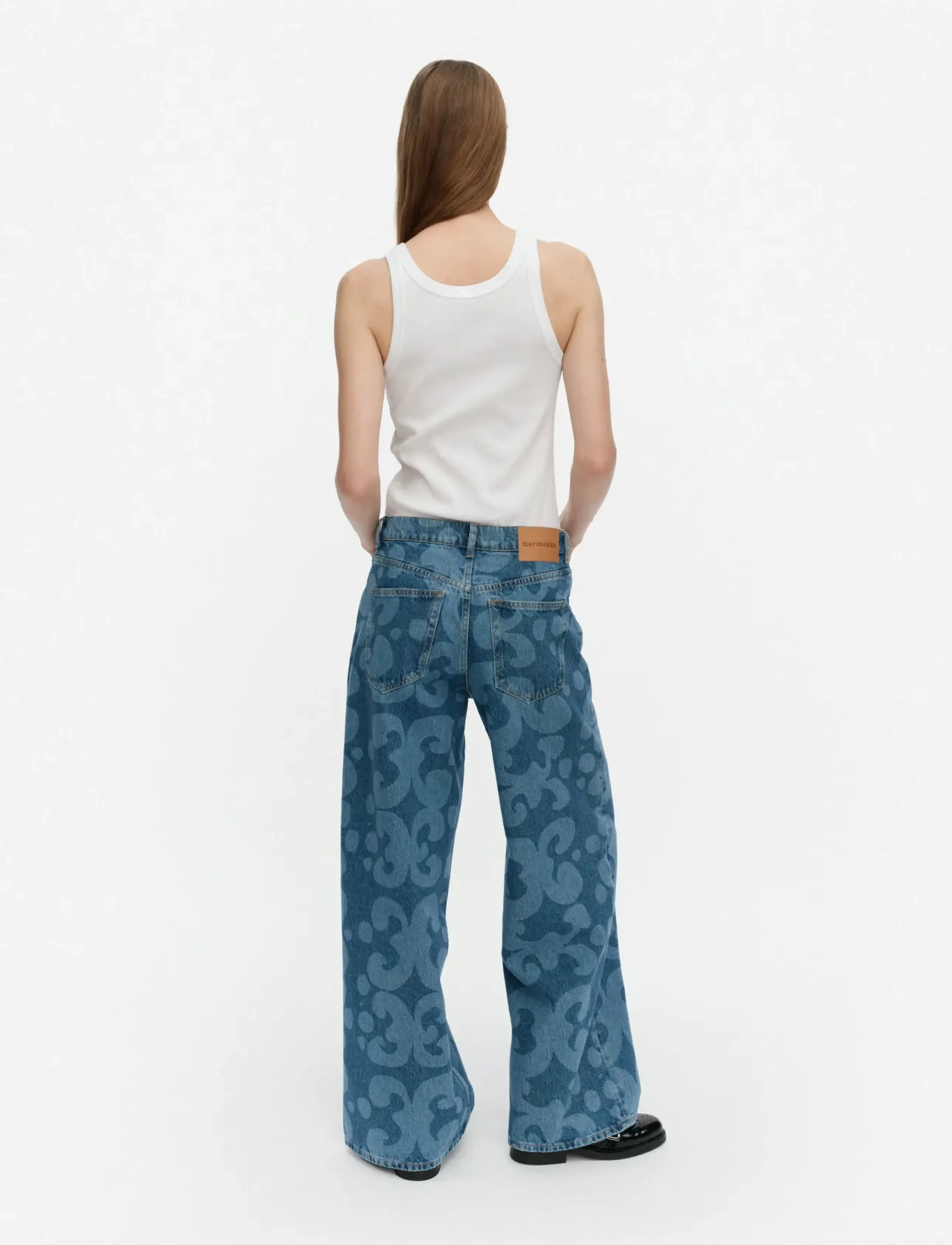 Marimekko - MARIDENIM LOOSE KEIDAS - džinsa bikses ar platām starām - used indigo - 3