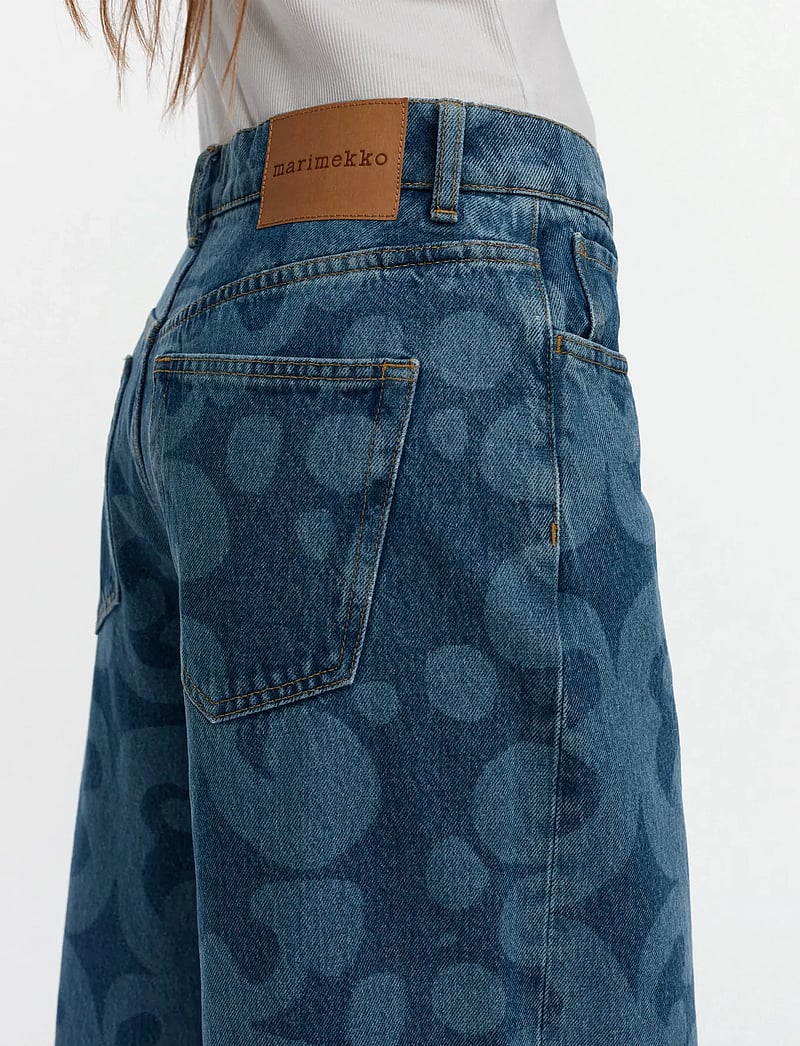Marimekko - MARIDENIM LOOSE KEIDAS - hosen mit weitem bein - used indigo - 5