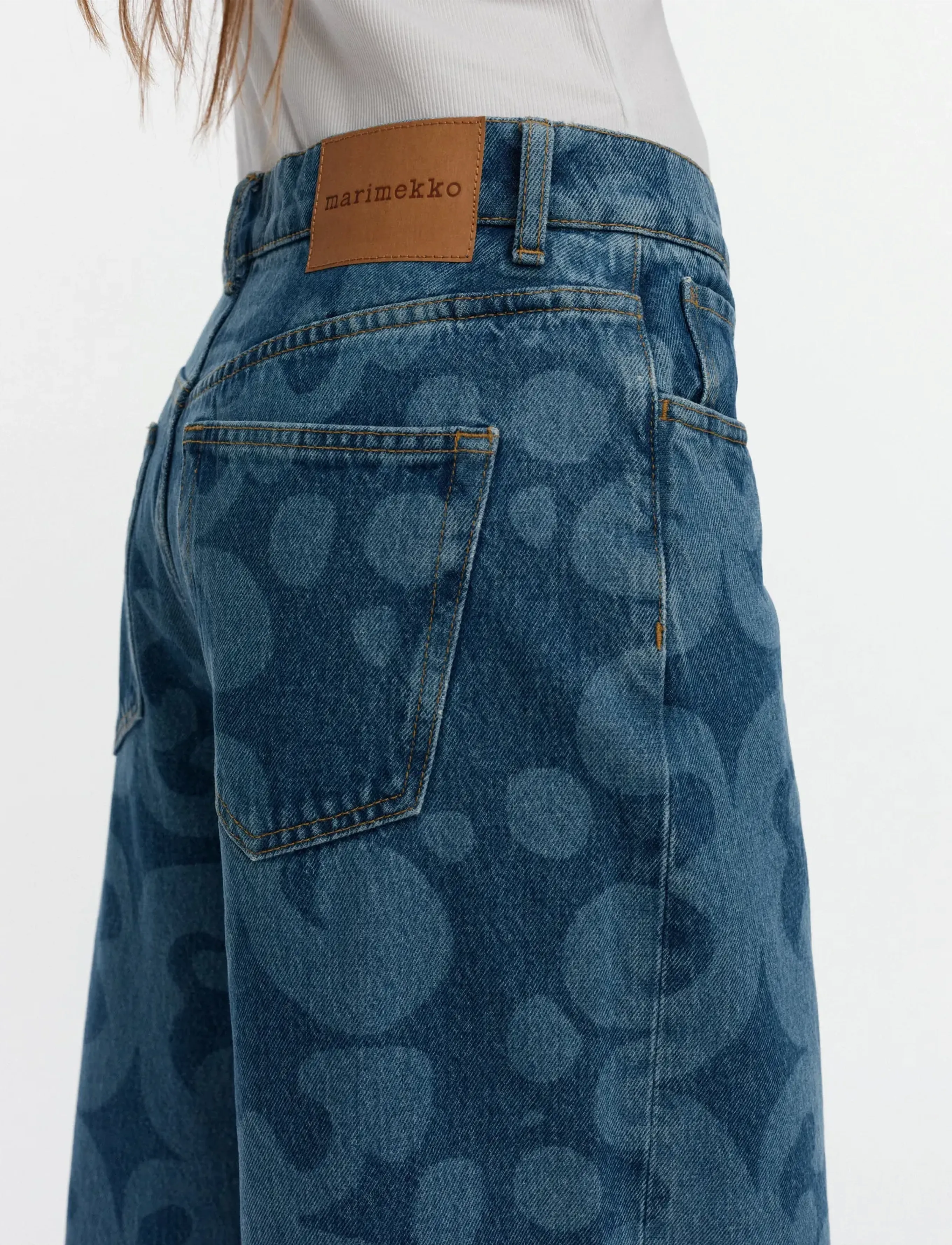 Marimekko - MARIDENIM LOOSE KEIDAS - džinsa bikses ar platām starām - used indigo - 5