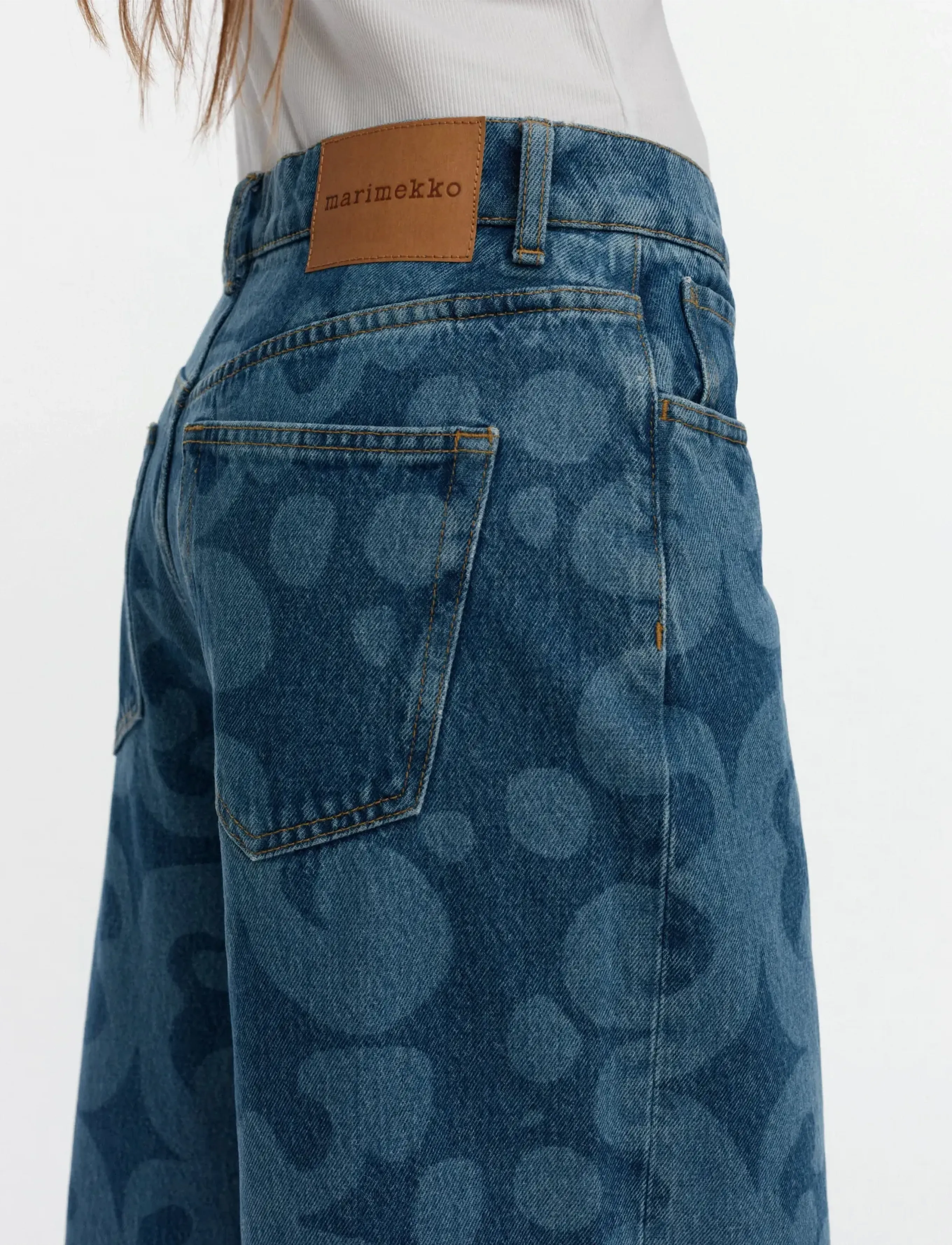Marimekko - MARIDENIM LOOSE KEIDAS L - wide leg jeans - used indigo - 5