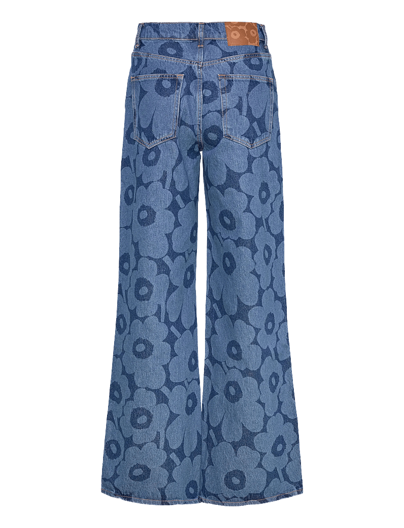 Marimekko - MARIDENIM WIDE UNIKKO - hosen mit weitem bein - mid indigo - 2