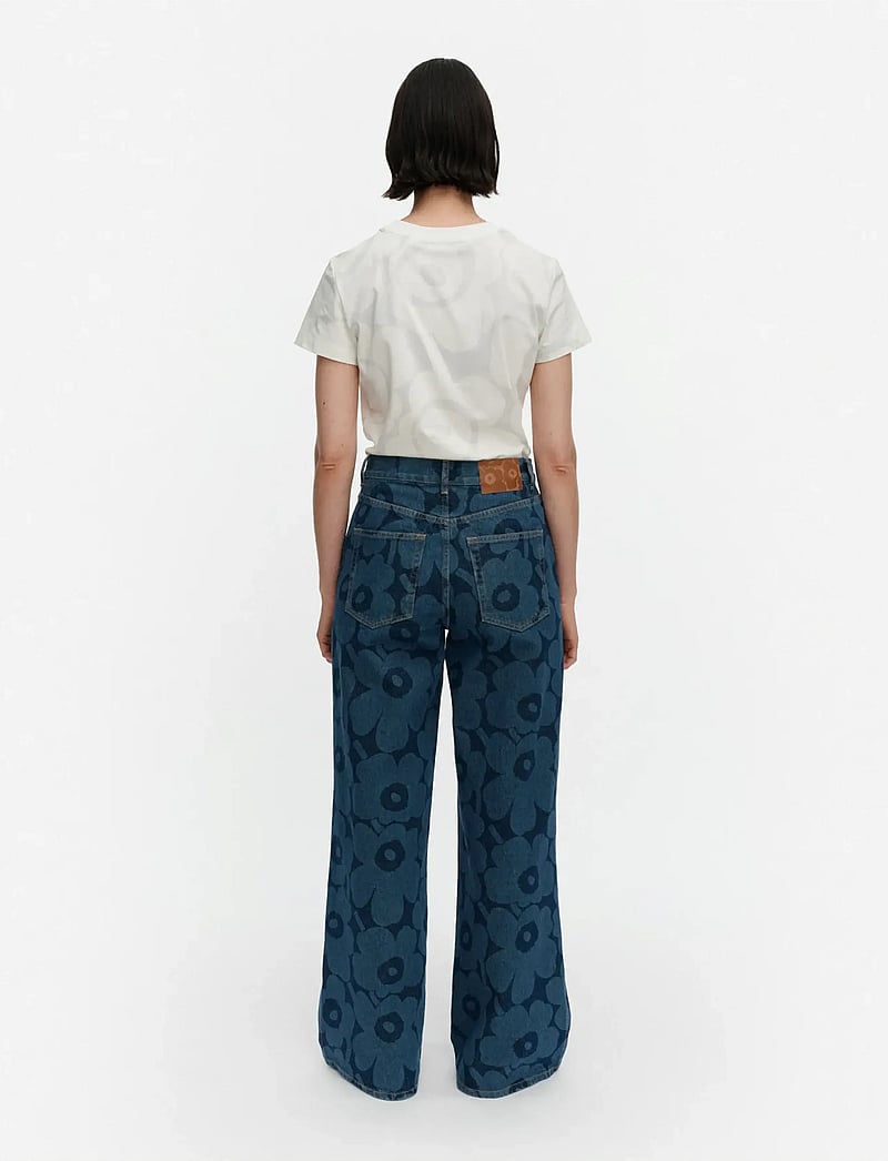 Marimekko - MARIDENIM WIDE UNIKKO - hosen mit weitem bein - mid indigo - 3