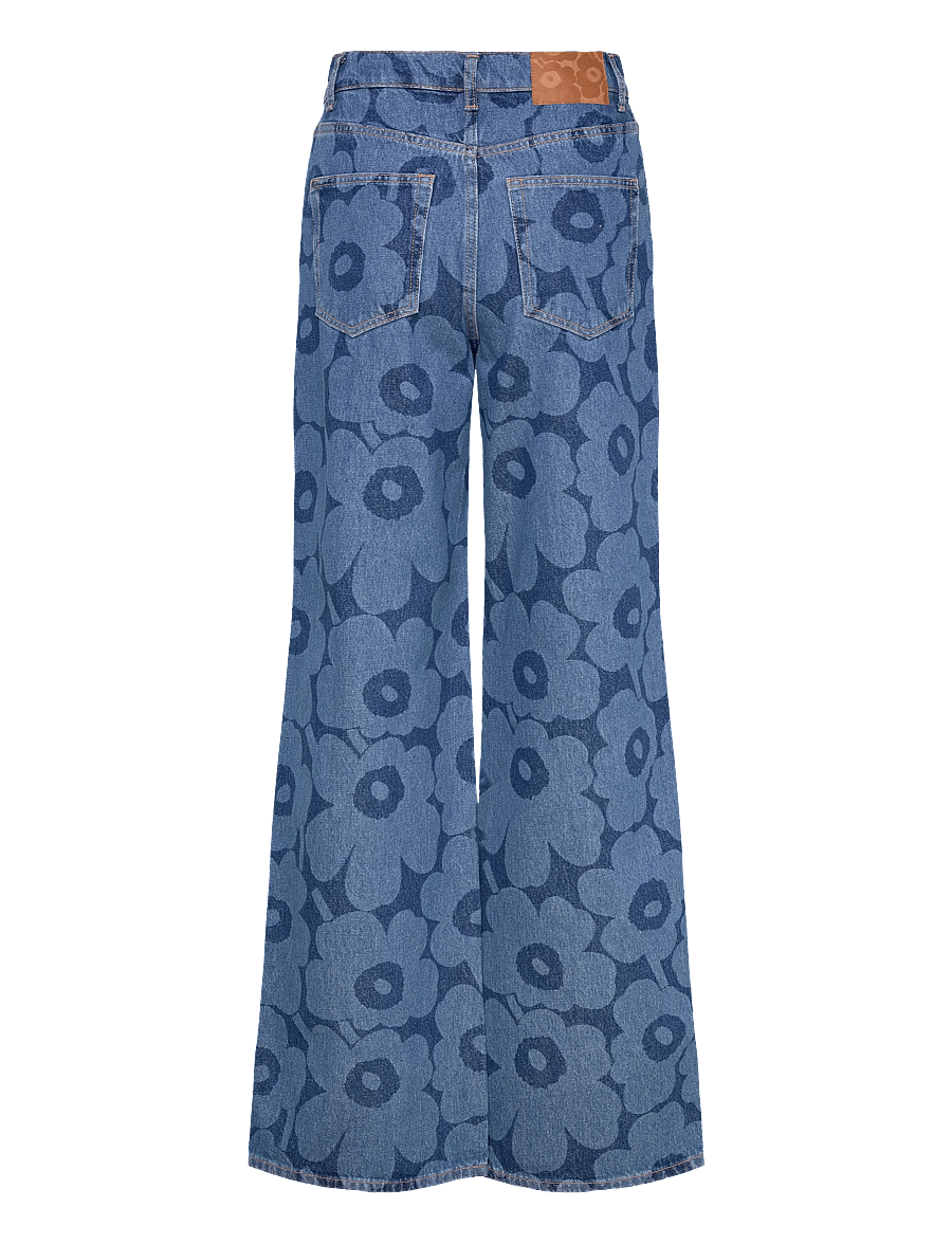 Marimekko - MARIDENIM WIDE UNIKKO L - hosen mit weitem bein - mid indigo - 2