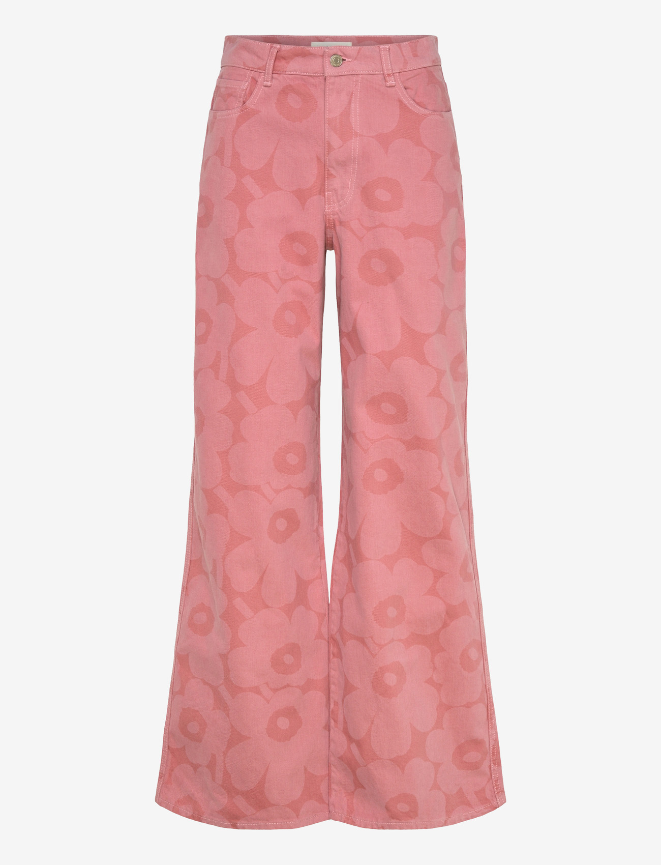 Marimekko - MARIDENIM WIDE UNIKKO - hosen mit weitem bein - pink, light pink - 1