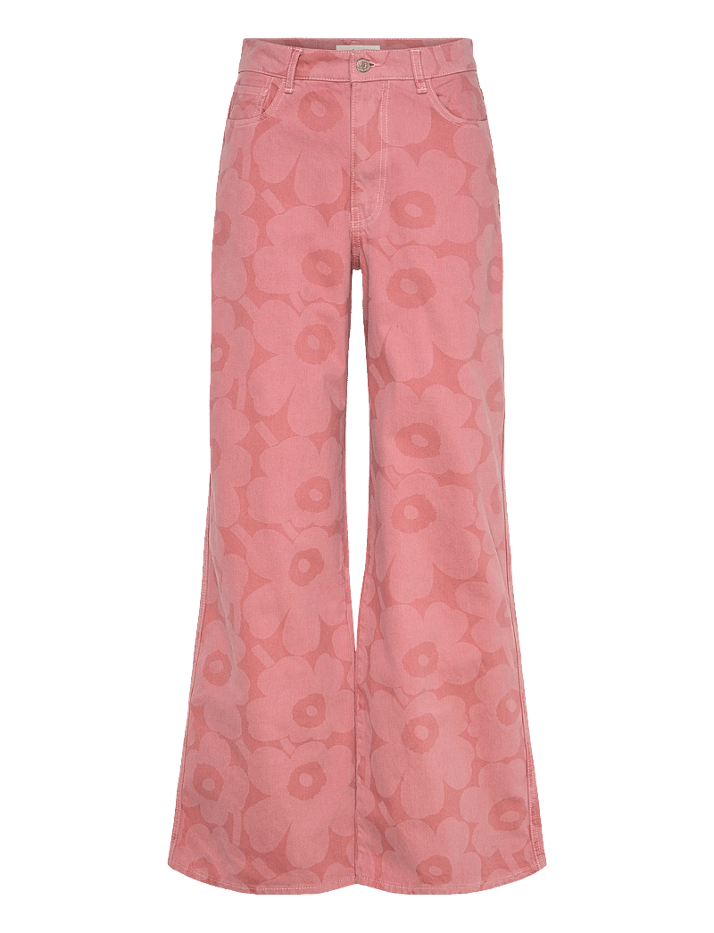 Marimekko - MARIDENIM WIDE UNIKKO - hosen mit weitem bein - pink, light pink - 1