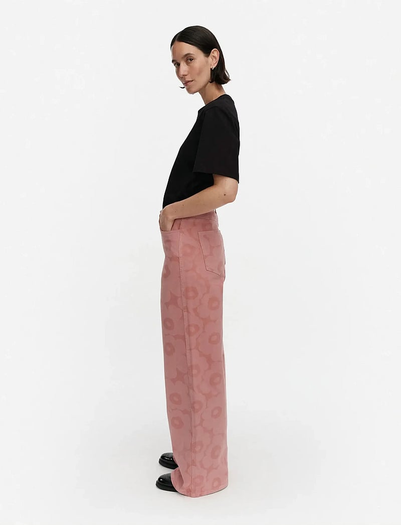 Marimekko - MARIDENIM WIDE UNIKKO - hosen mit weitem bein - pink, light pink - 4