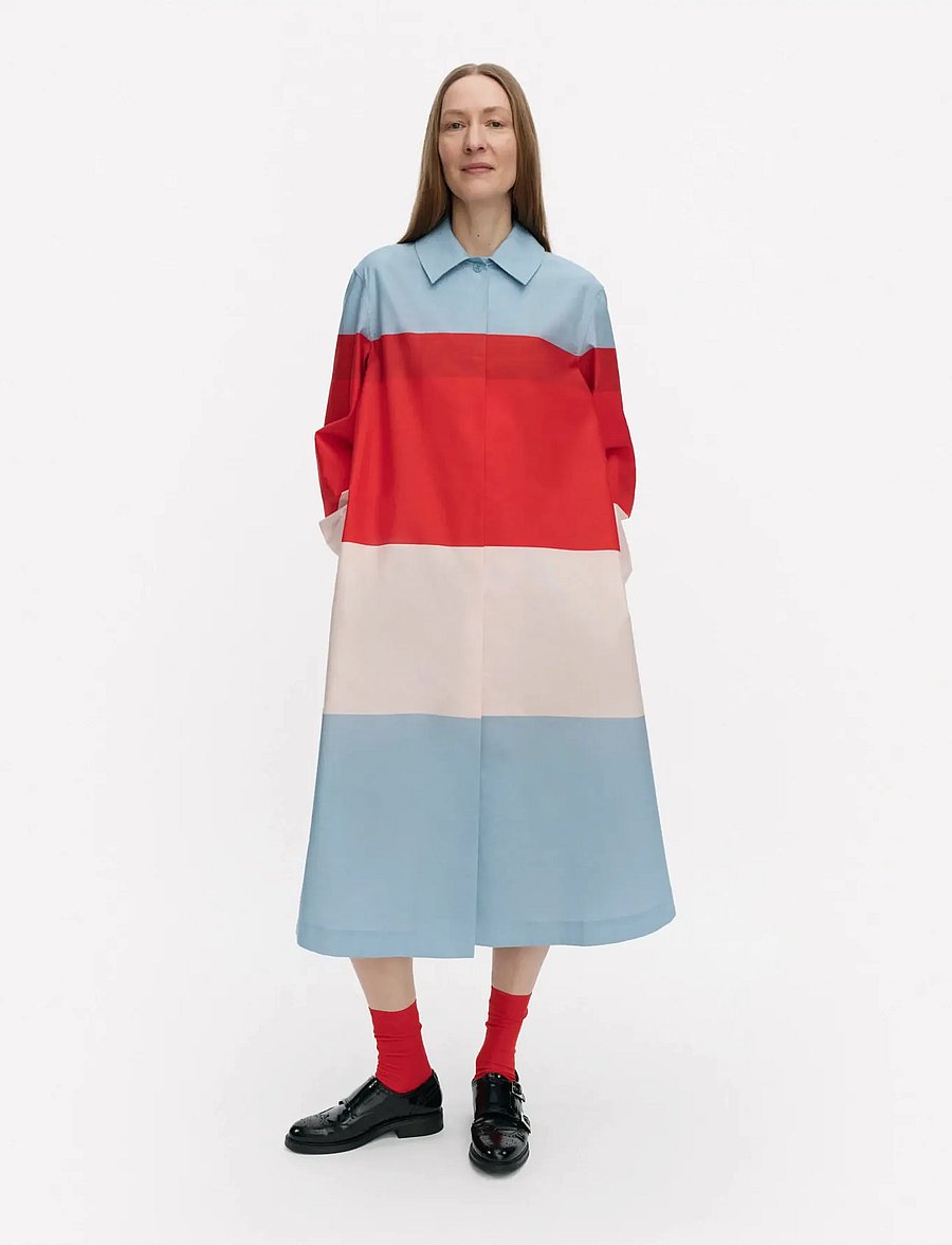 Marimekko - LUOMUS HENNIKA - midi dresses - red, light pink, light blue - 0