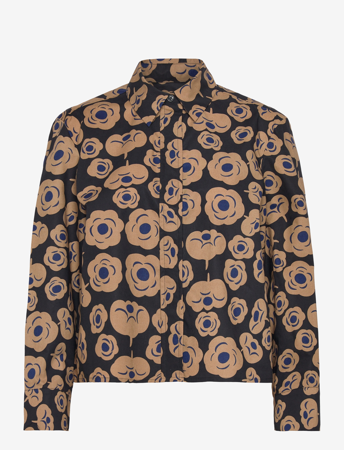 Marimekko - LUOTTA TUMMA - langärmlige hemden - black, beige, blue - 1