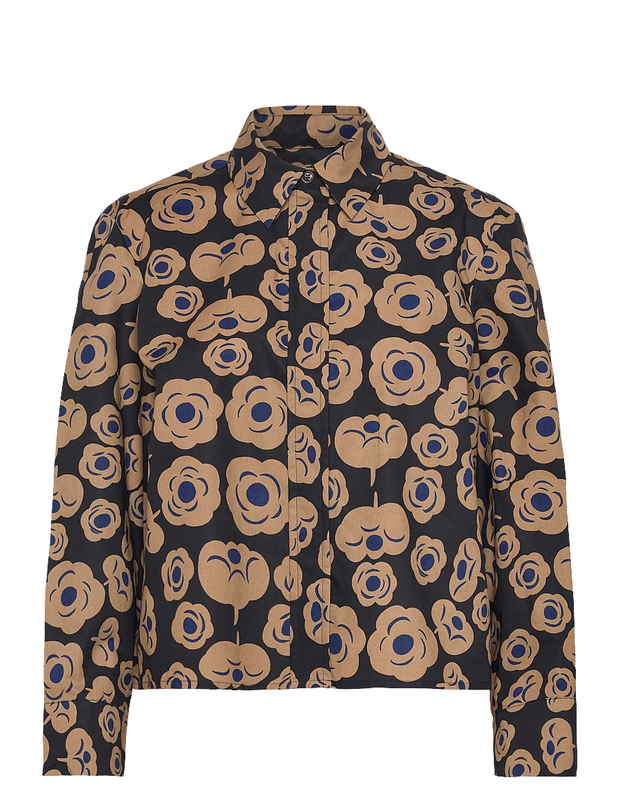 Marimekko - LUOTTA TUMMA - denim shirts - black, beige, blue - 1