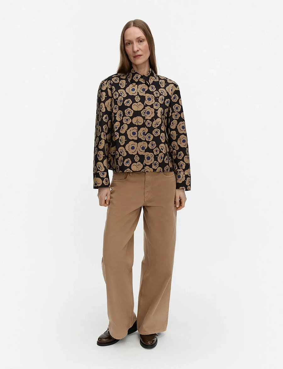 Marimekko - LUOTTA TUMMA - denim shirts - black, beige, blue - 0