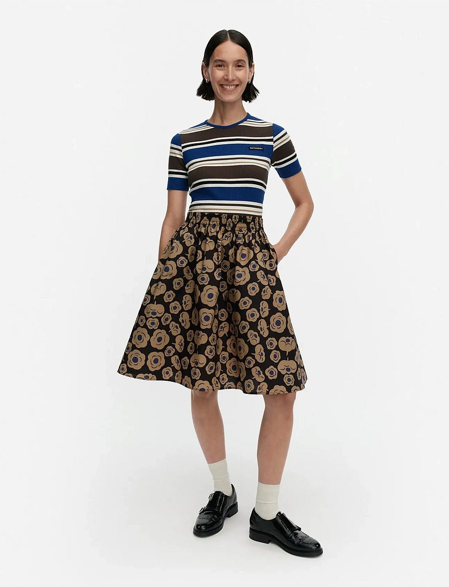 Marimekko - POIMINNOT TUMMA - midi kjolar - black, beige, blue - 0
