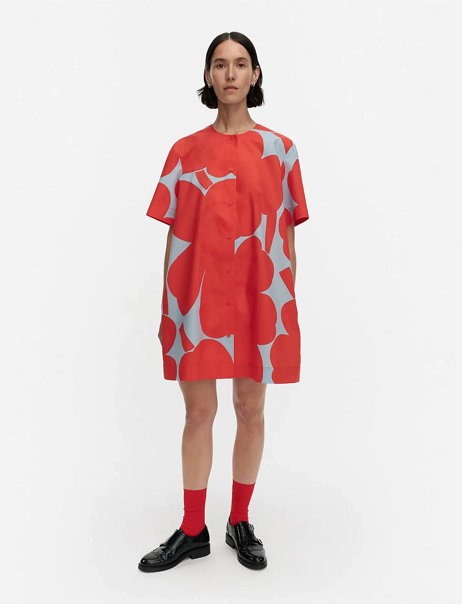 Marimekko - TAITAVUUS UNIKKO - särkkleidid - red, light blue - 0