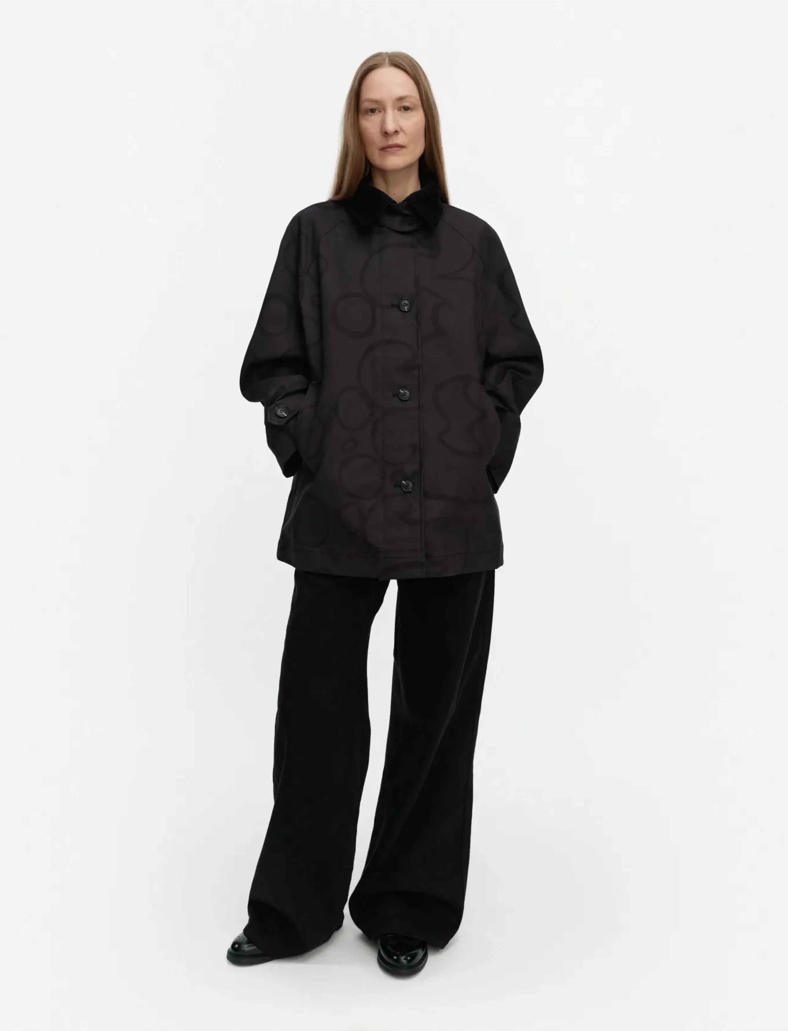 Marimekko Essee Keidas, Kvinder, Car Coat, Sort, Str: XL