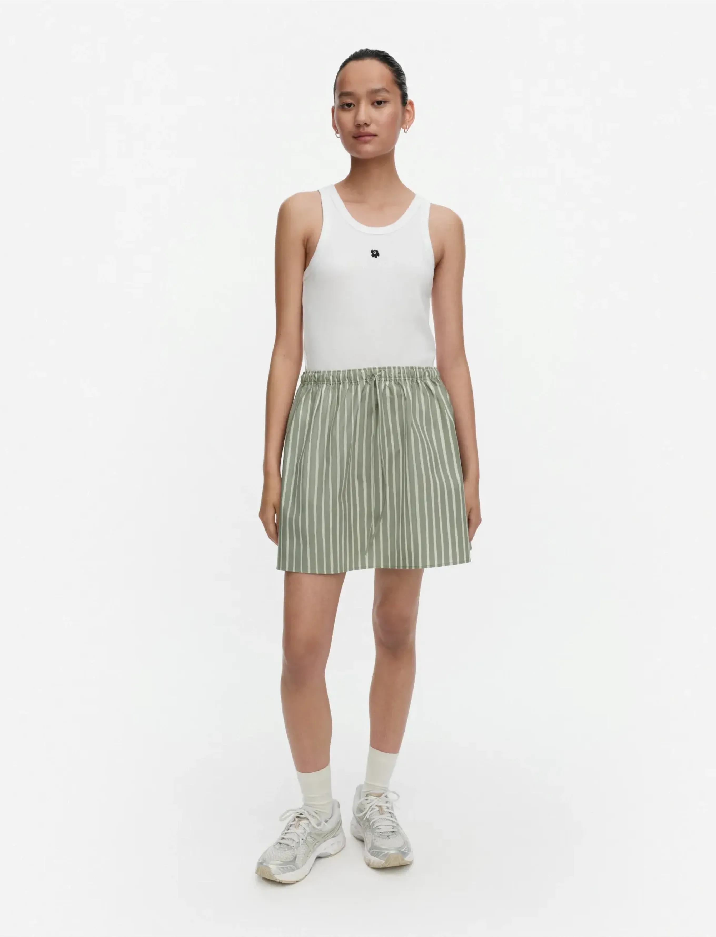 Marimekko Pelata Piccolo, Kvinder, Snøre Mini Nederdel, Grøn, Str: S