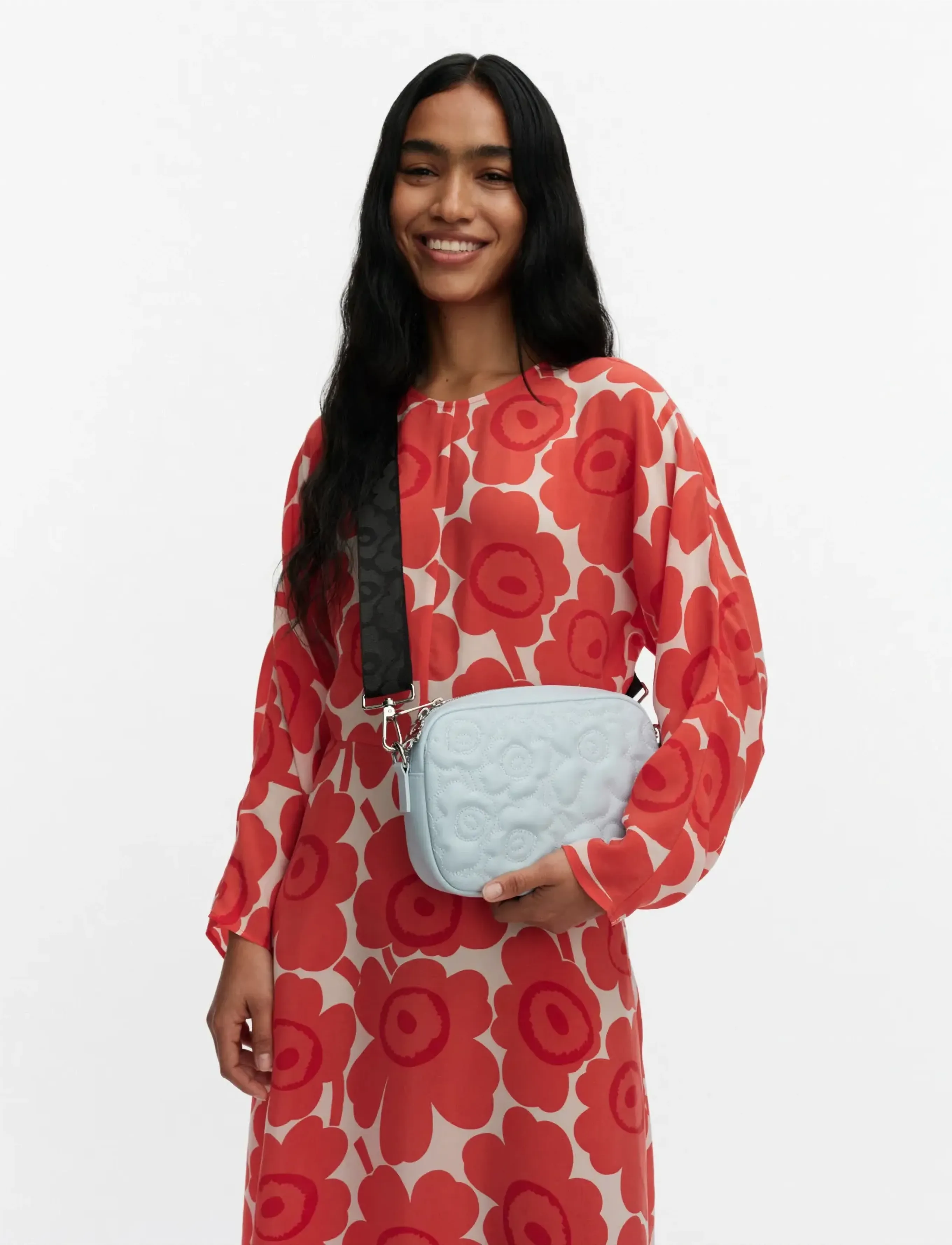 Marimekko Soft Gratha Unikko, Kvinder, Quilted Skuldertaske, Blå, Str: ONE SIZE