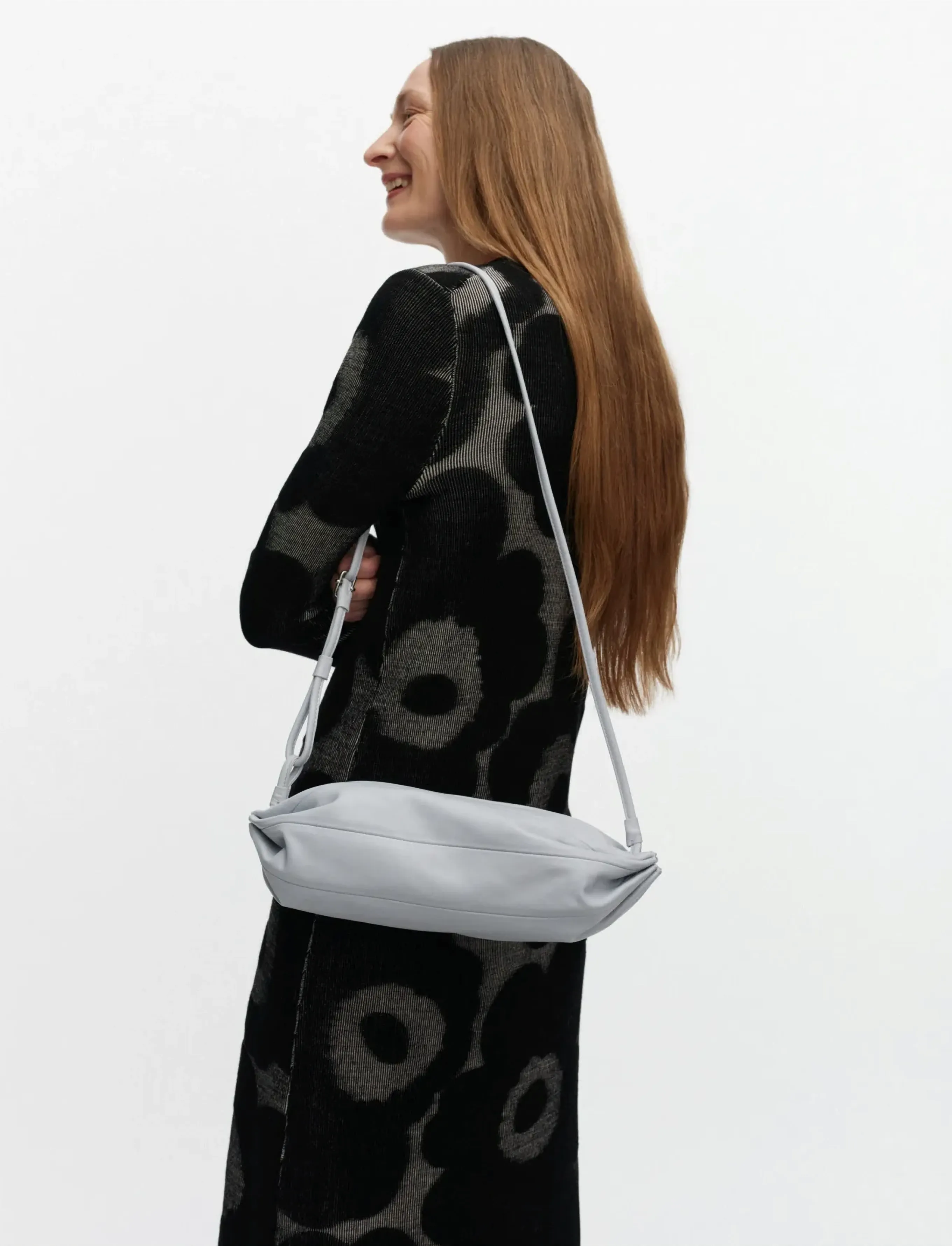 Marimekko Karla, Kvinder, Rynket Skuldertaske, Blå, Str: ONE SIZE