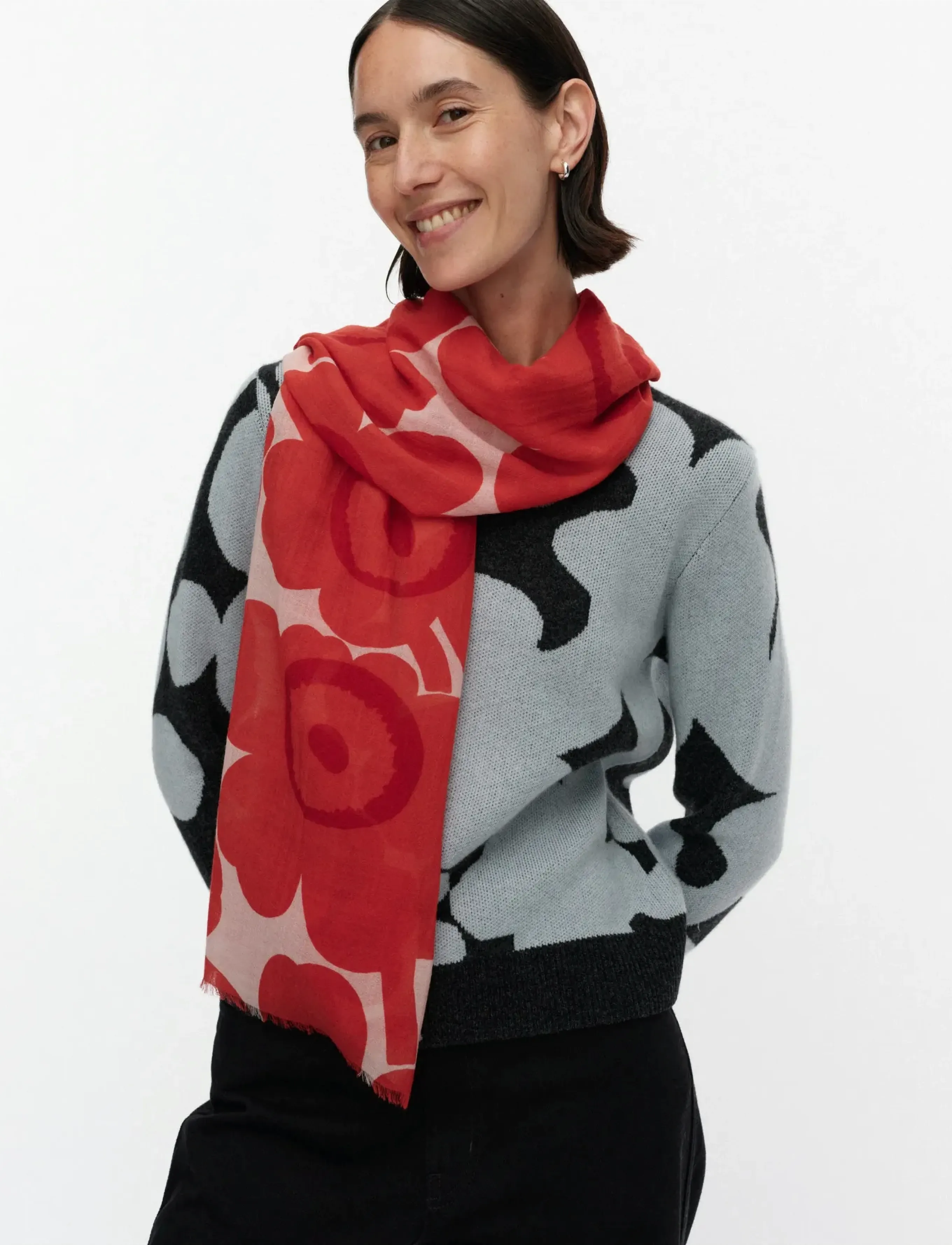 Marimekko FIORE UNIKKO - Sallid - RED, LIGHT PINK / red