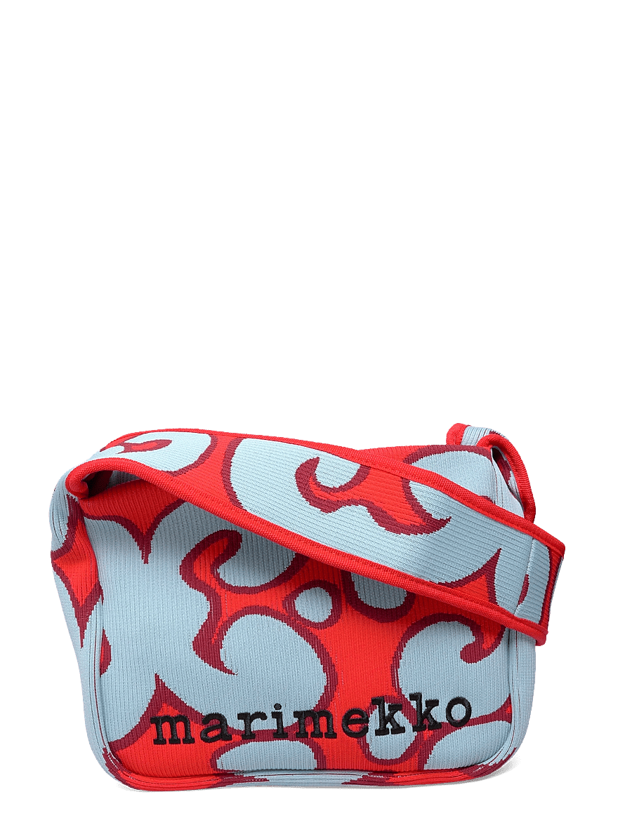 Marimekko - KNITTED SHOULDERBAG KEIDAS - mode trends - light blue, red - 1