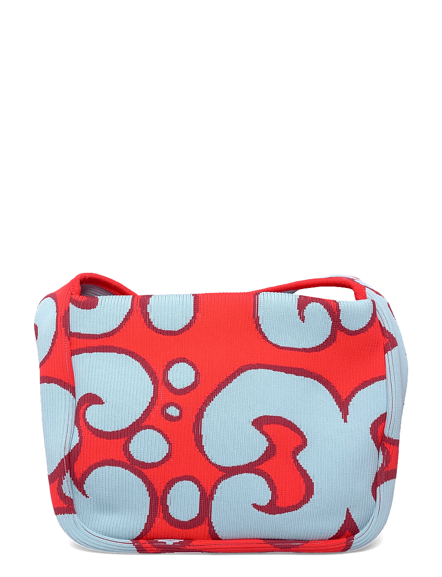 Marimekko - KNITTED SHOULDERBAG KEIDAS - mode trends - light blue, red - 2