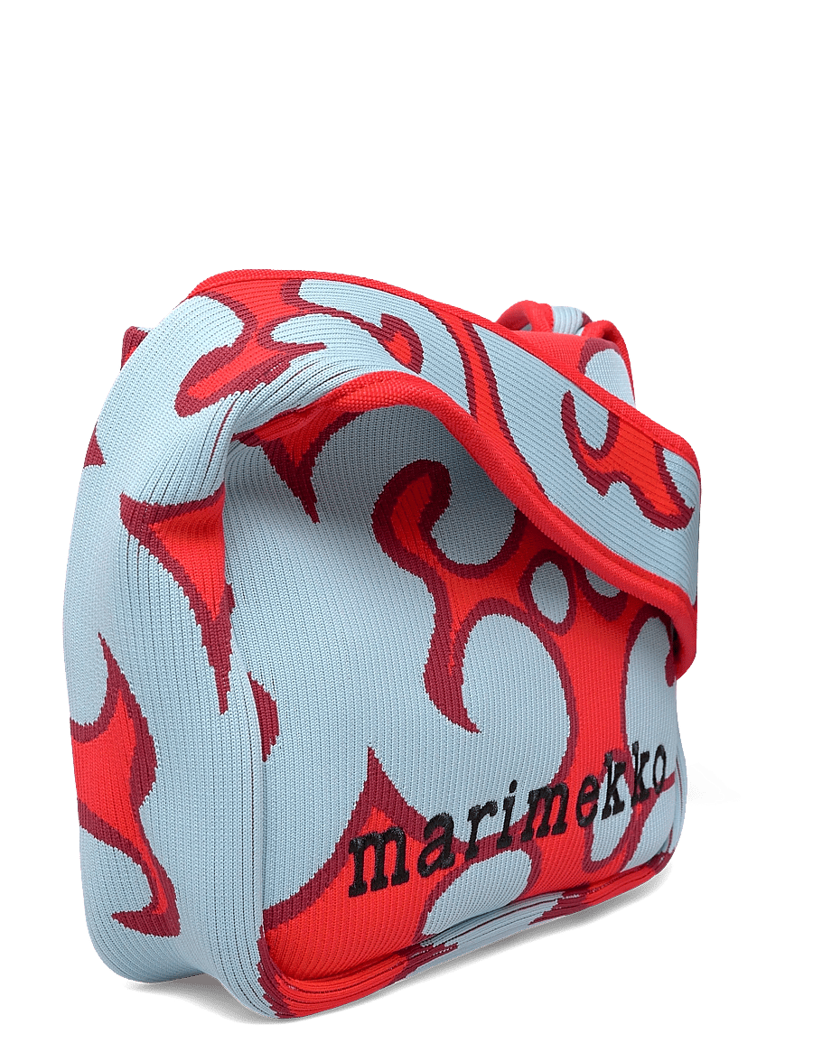 Marimekko - KNITTED SHOULDERBAG KEIDAS - mode trends - light blue, red - 3