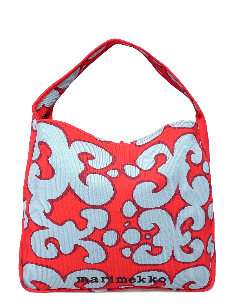 Marimekko - KNITTED BAG LARGE KEIDAS - modes tendences - light blue, red - 1