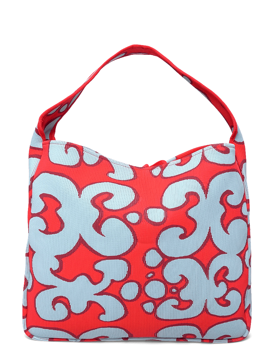 Marimekko - KNITTED BAG LARGE KEIDAS - modes tendences - light blue, red - 2
