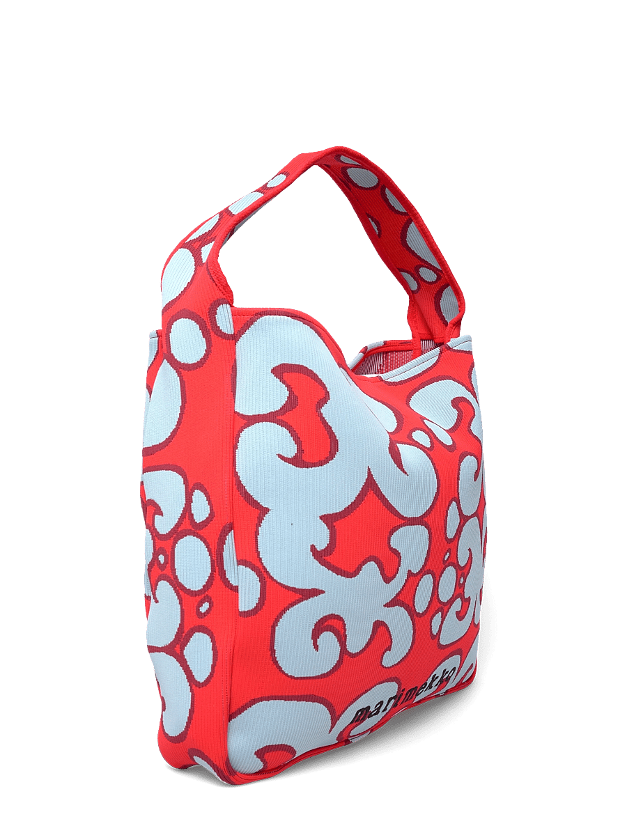 Marimekko - KNITTED BAG LARGE KEIDAS - modes tendences - light blue, red - 3