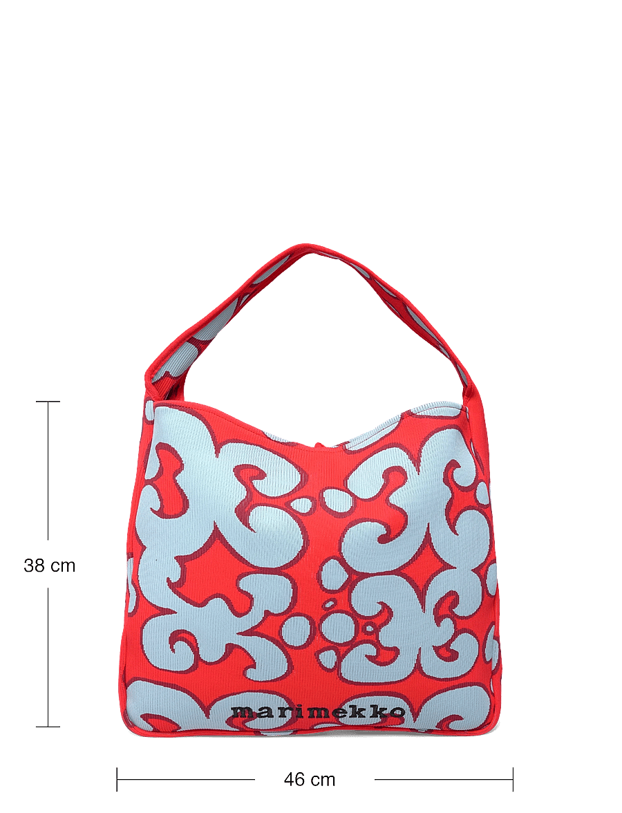 Marimekko - KNITTED BAG LARGE KEIDAS - modes tendences - light blue, red - 4