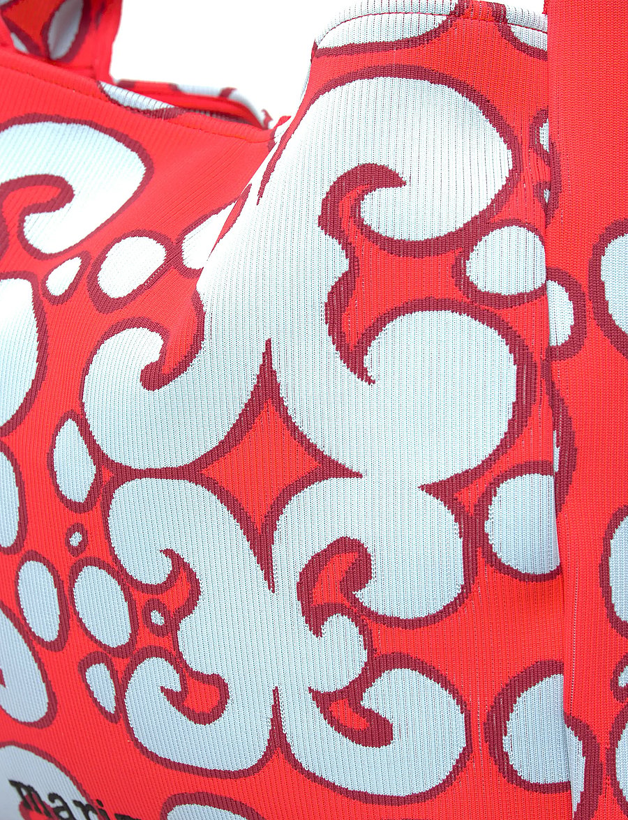 Marimekko - KNITTED BAG LARGE KEIDAS - modes tendences - light blue, red - 5