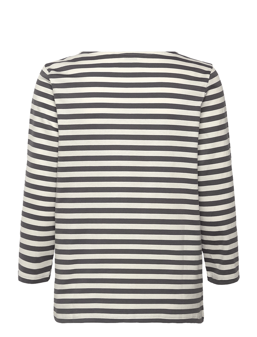 Marimekko - TIILA TASARAITA - t-särgid - dark grey, off white - 2