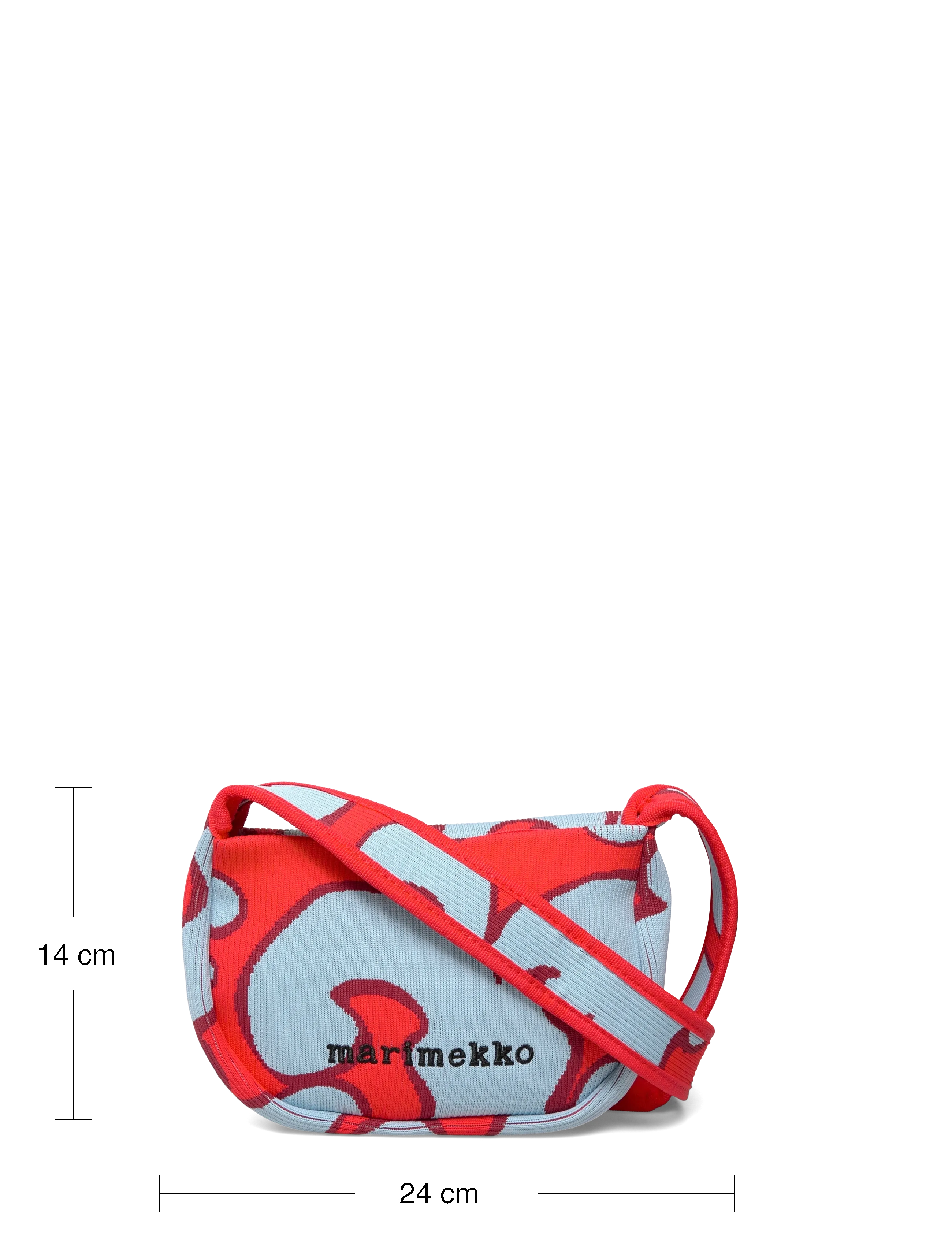 Marimekko - KNITTED CROSSBODY KEIDAS - mode trends - light blue, red - 4