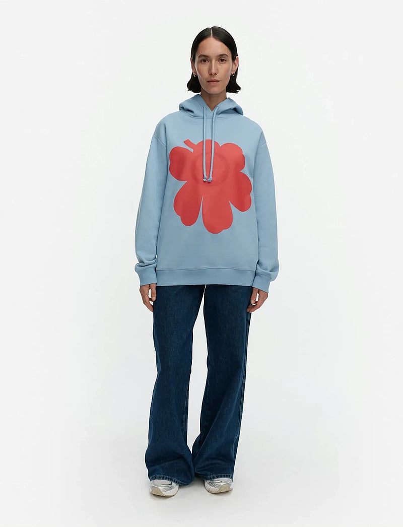Marimekko - RUNOJA UNIKKO PLACEMENT - sweatshirts & hoodies - light blue, red - 0