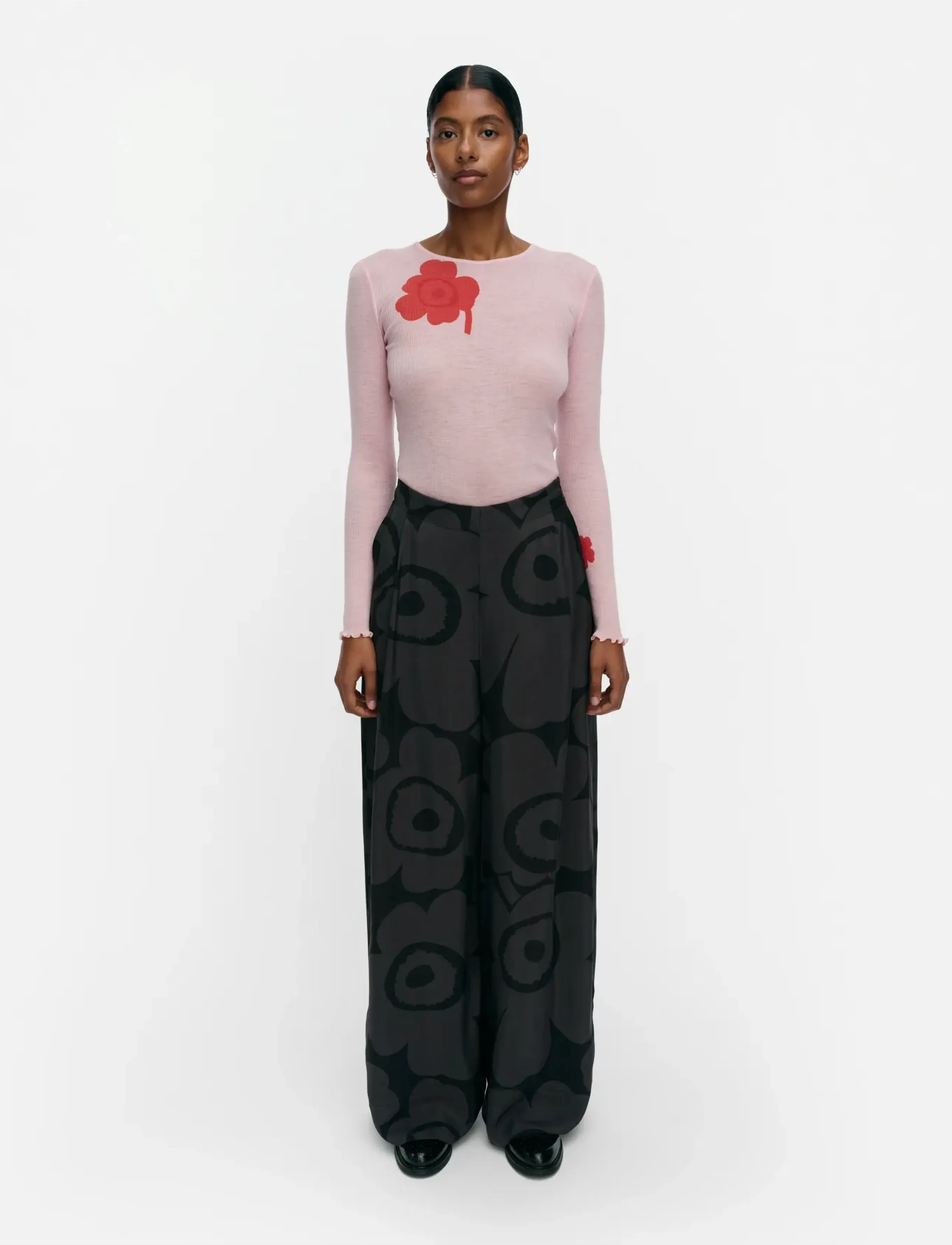 Marimekko Nähtävyys Unikko, 34, Black, Bukser > Lige Ben, Dame