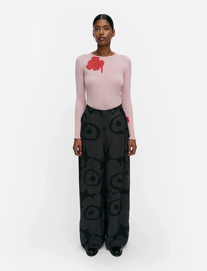 Marimekko - NÄHTÄVYYS UNIKKO - raka byxor - black, dark grey - 0