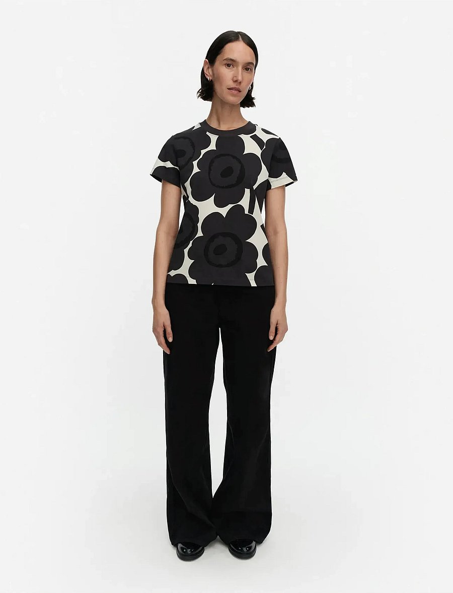 Marimekko - HELEYS UNIKKO - t-shirts - off-white, dark grey, black - 0