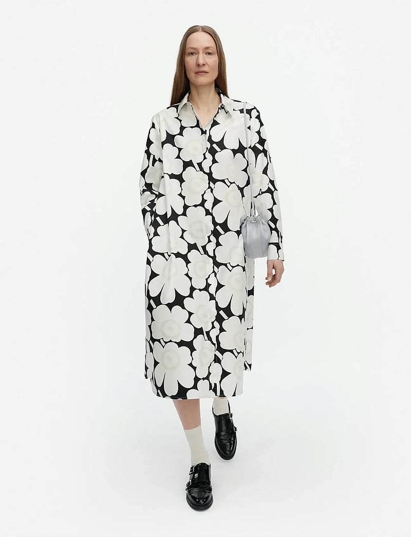 Marimekko - RUNOELMA UNIKKO - shirt dresses - white, black, light grey - 0
