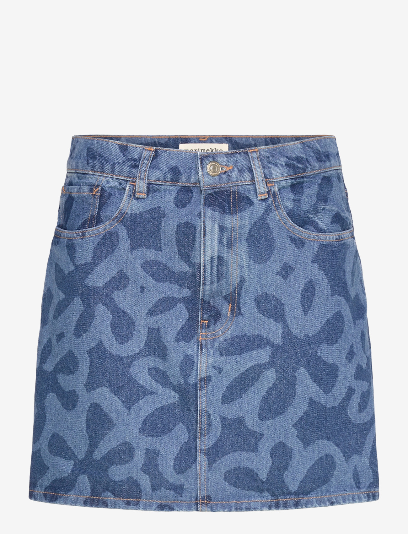 Marimekko - MARIDENIM RUUDUT KUKKA - denimnederdele - used indigo - 1