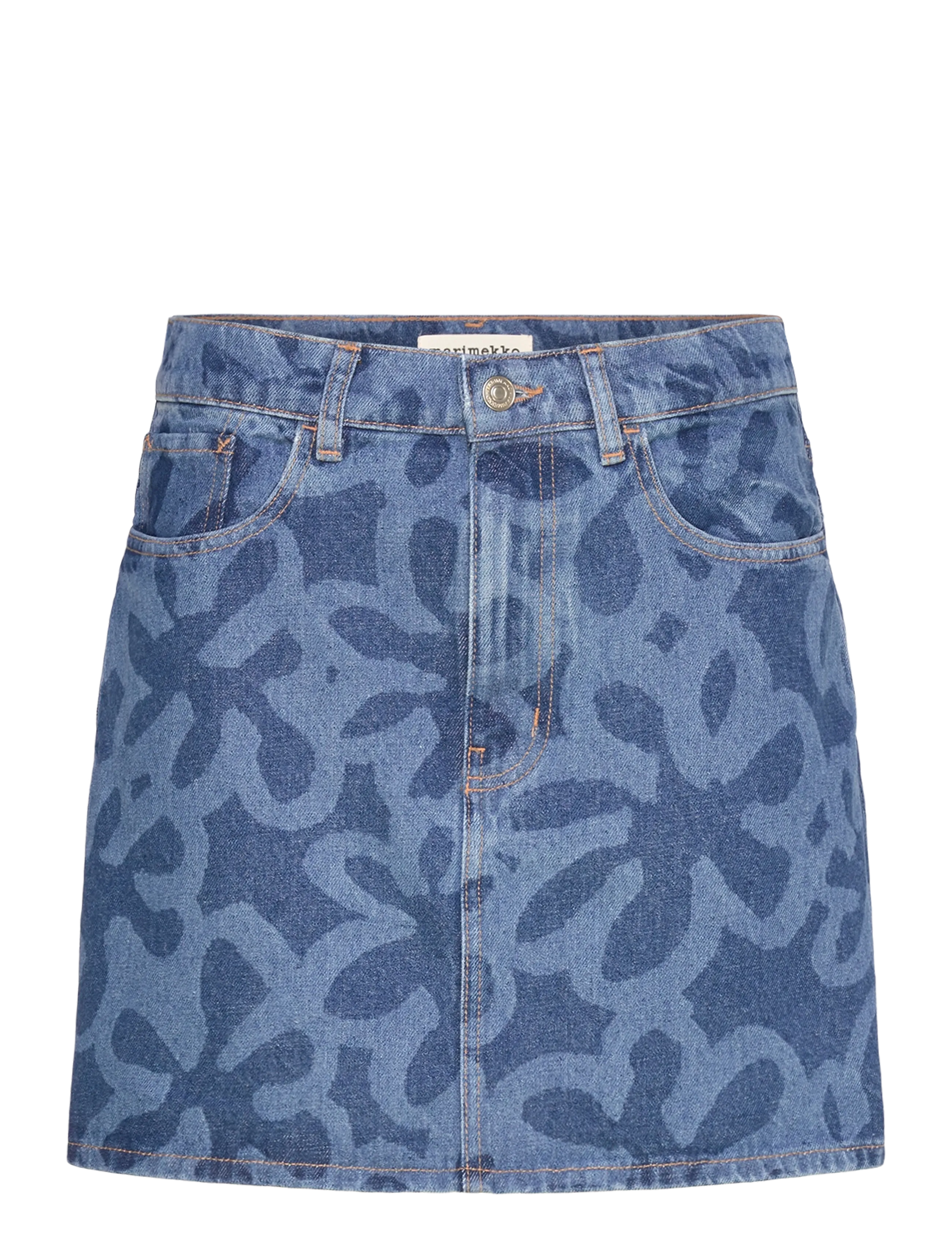 Marimekko MARIDENIM RUUDUT KUKKA - Sijonai - USED INDIGO / blue