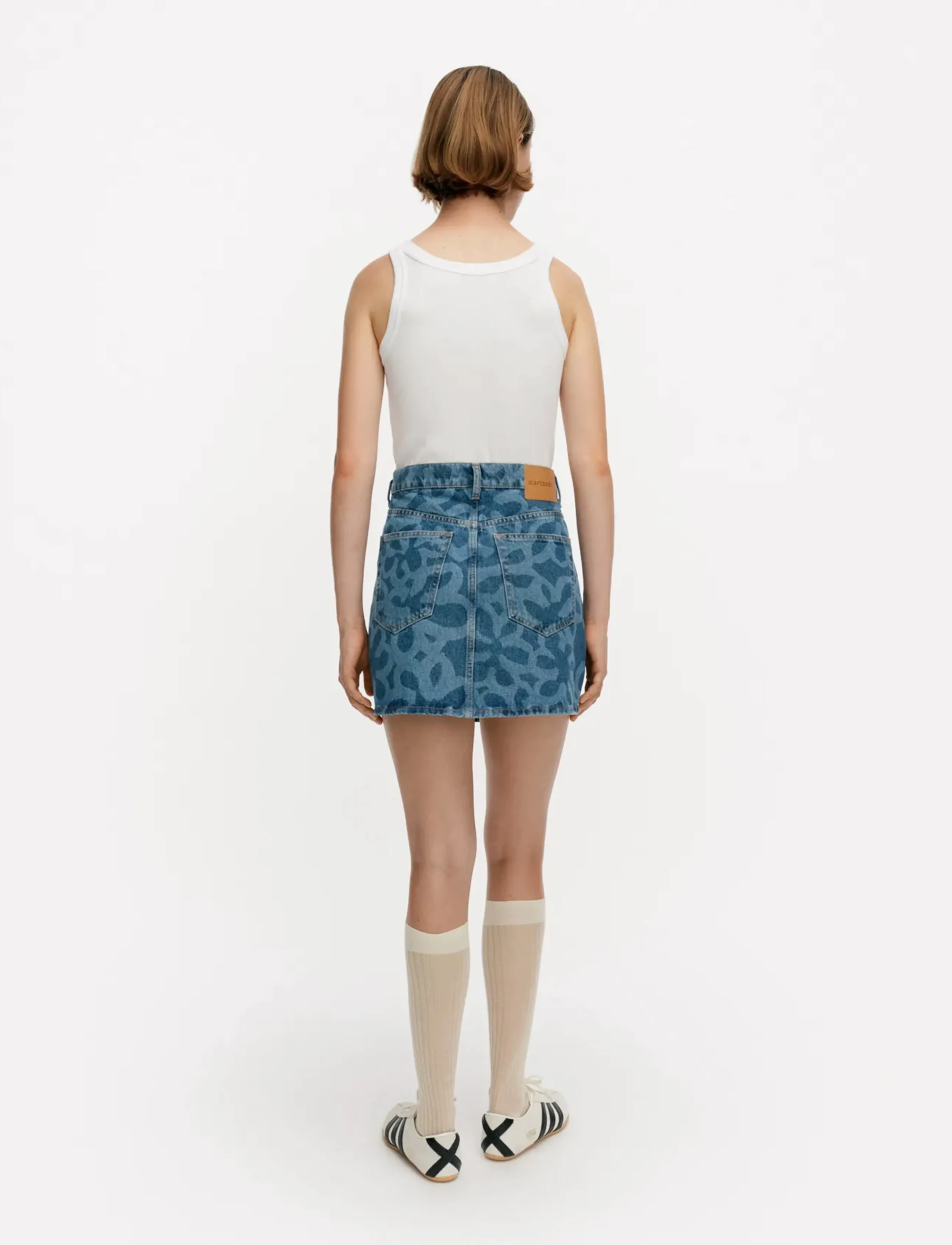 Marimekko - MARIDENIM RUUDUT KUKKA - kurze röcke - used indigo - 3