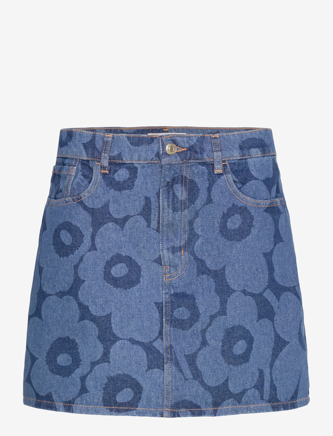 Marimekko - MARIDENIM RUUDUT UNIKKO - jeanskjolar - mid indigo - 1