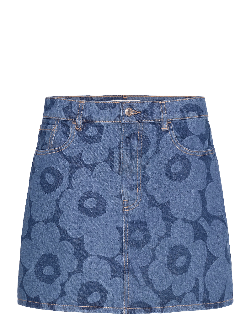 Marimekko - MARIDENIM RUUDUT UNIKKO - jeanskjolar - mid indigo - 1