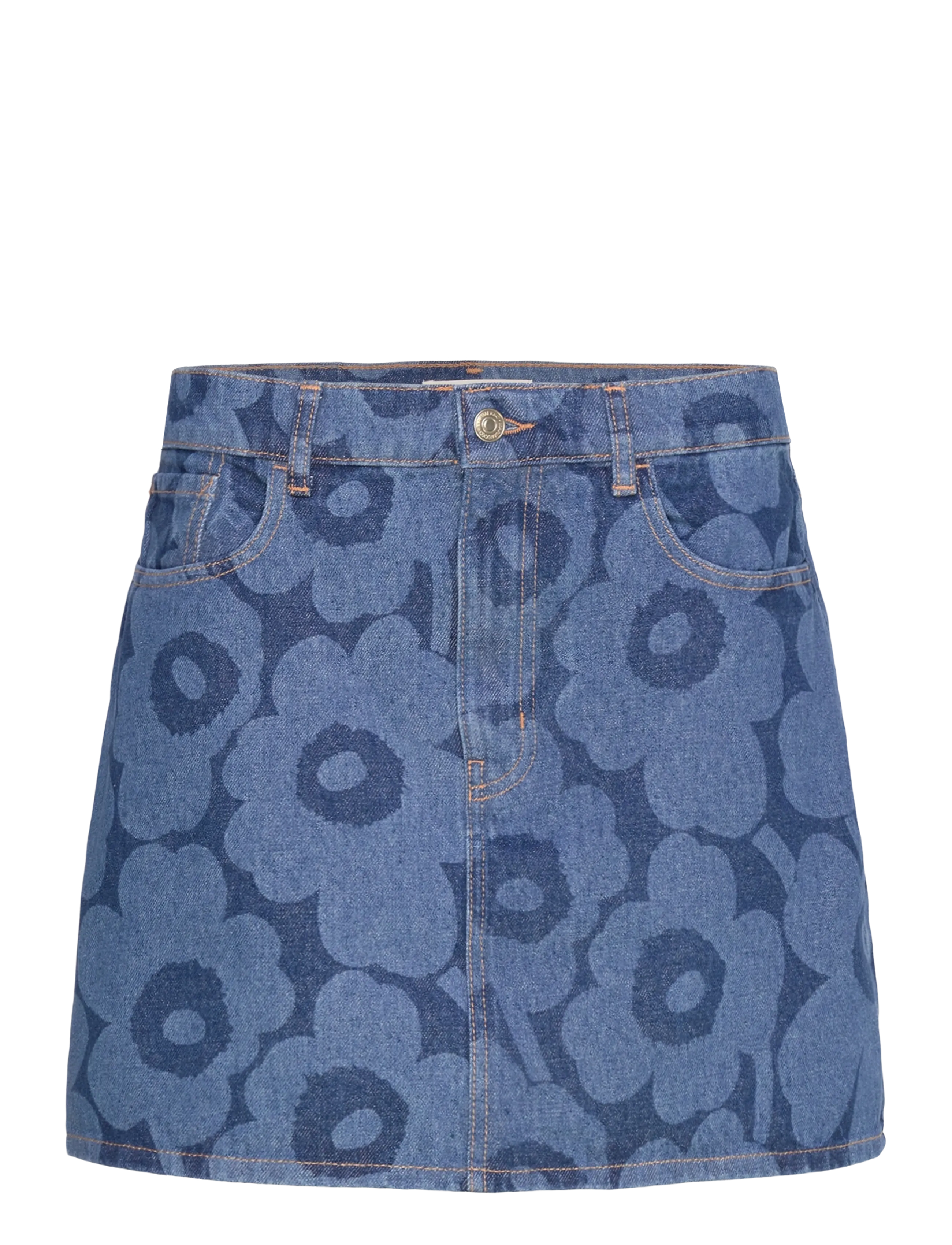 Marimekko MARIDENIM RUUDUT UNIKKO - Kurze Röcke - MID INDIGO / blue