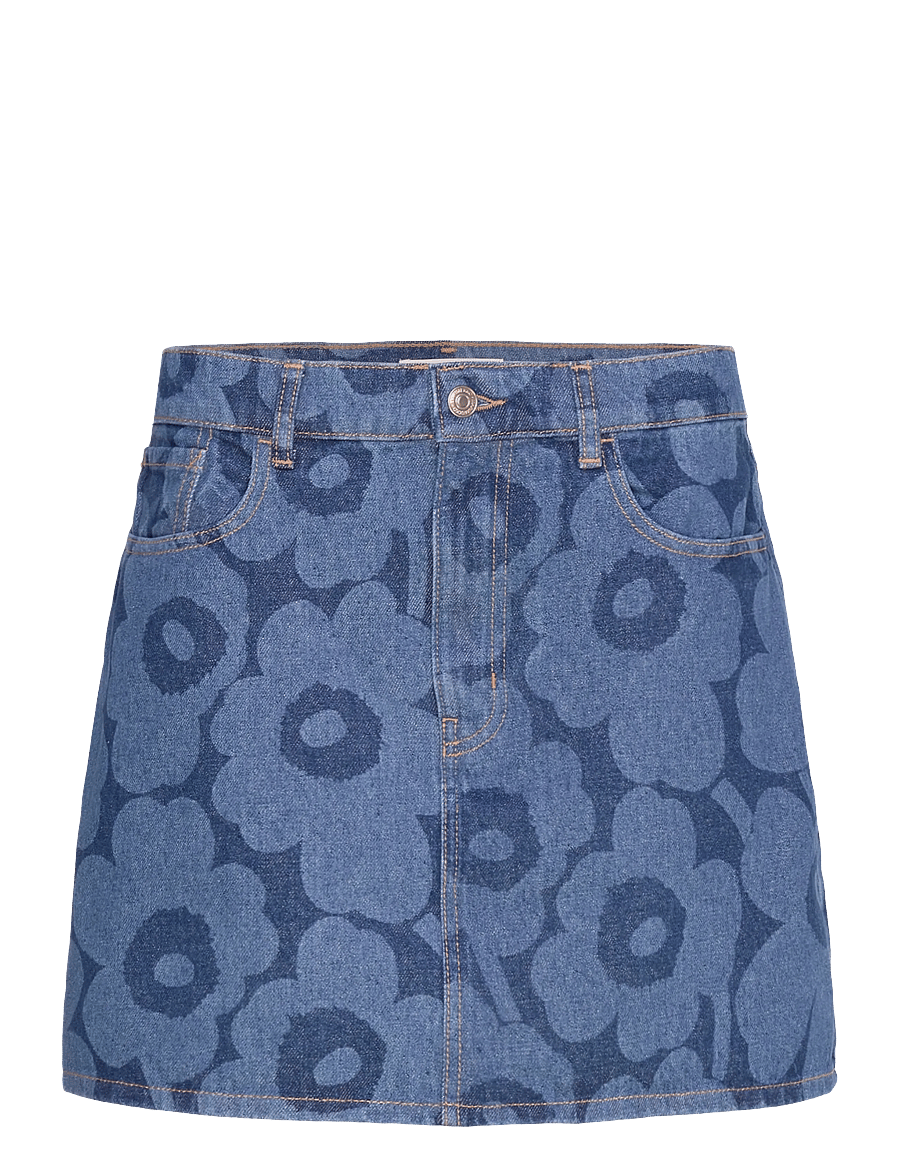 Marimekko - MARIDENIM RUUDUT UNIKKO - jeanskjolar - mid indigo - 1