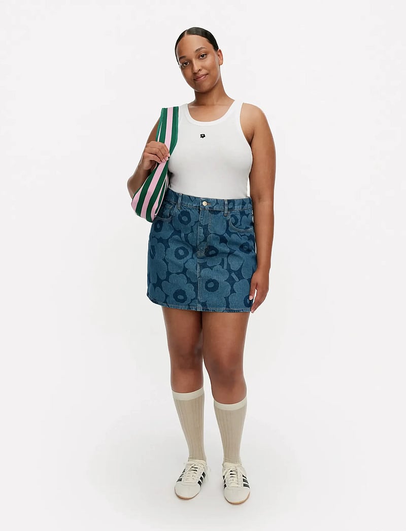 Marimekko - MARIDENIM RUUDUT UNIKKO - jeanskjolar - mid indigo - 0