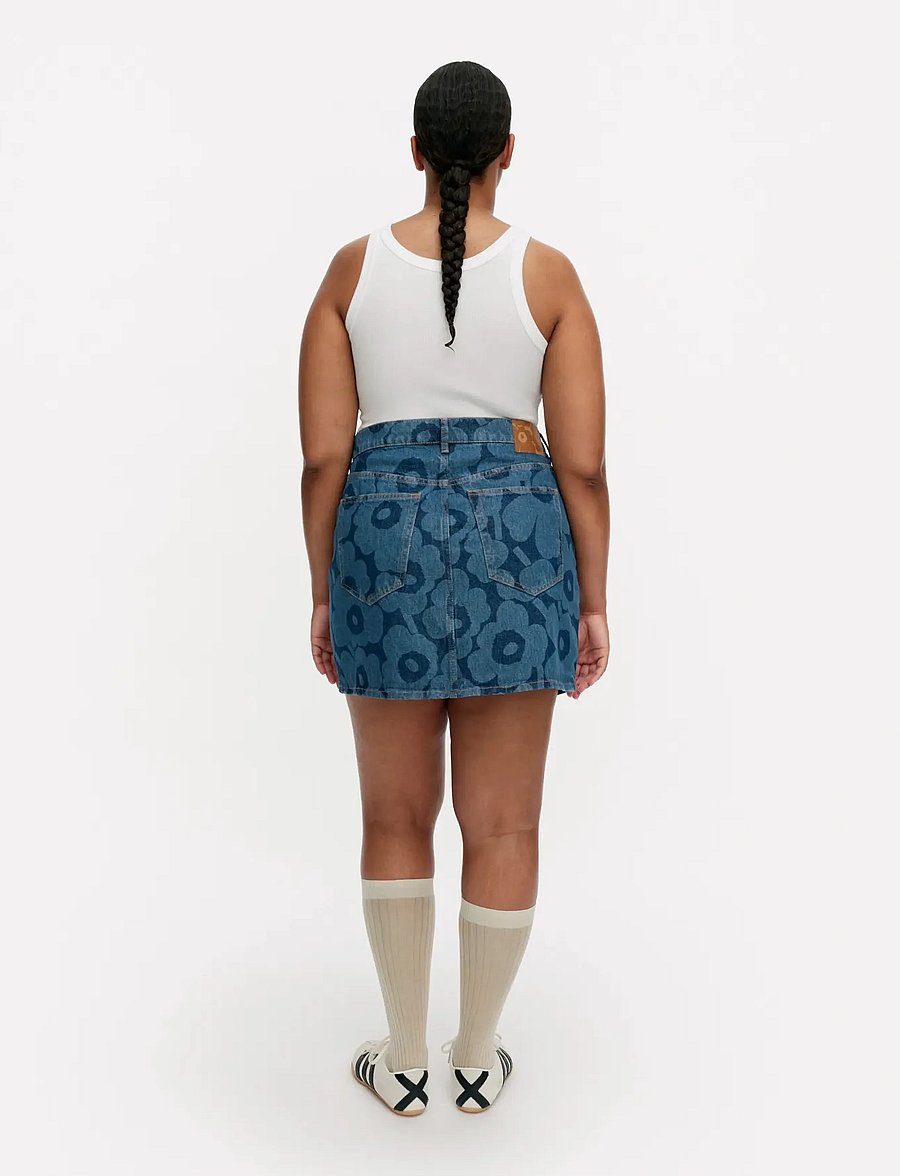 Marimekko - MARIDENIM RUUDUT UNIKKO - jeanskjolar - mid indigo - 3