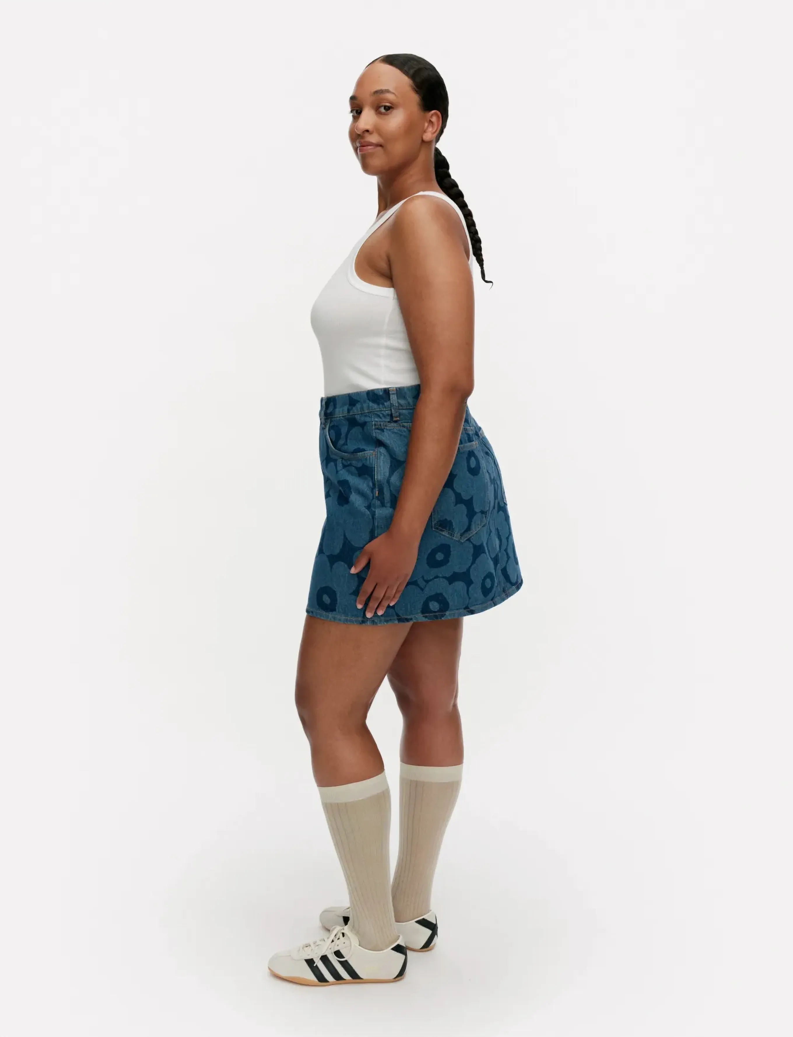 Marimekko - MARIDENIM RUUDUT UNIKKO - jeanskjolar - mid indigo - 4